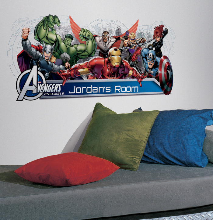 Avengers Assemble Personalization Headboard Peel and Stick Wall Decals