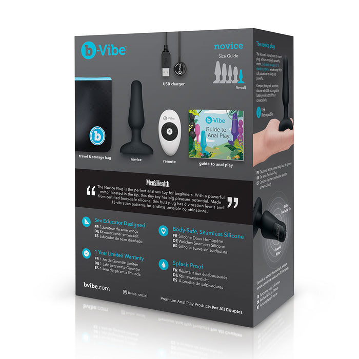 Anal Toys: B-Vibe Beginners Butt Plug - Black Intimates Adult Boutique