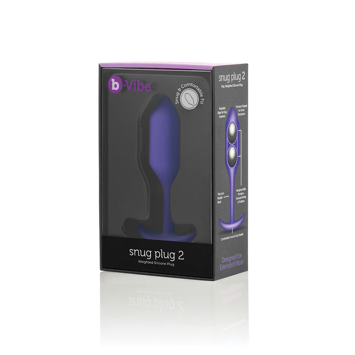 Medium Purple B-Vibe Snug Plug 2: Anal Toys for All Preferences Intimates Adult Boutique