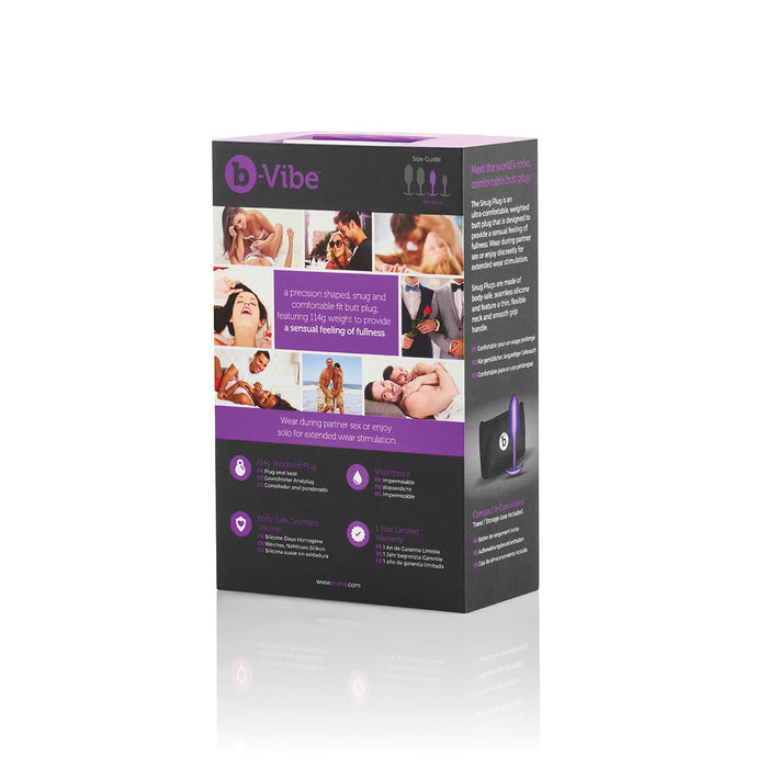 Medium Purple B-Vibe Snug Plug 2: Anal Toys for All Preferences Intimates Adult Boutique
