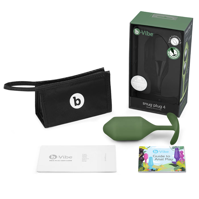B-Vibe Snug Plug 4 (XL) - Army | Anal Toys Collection Intimates Adult Boutique