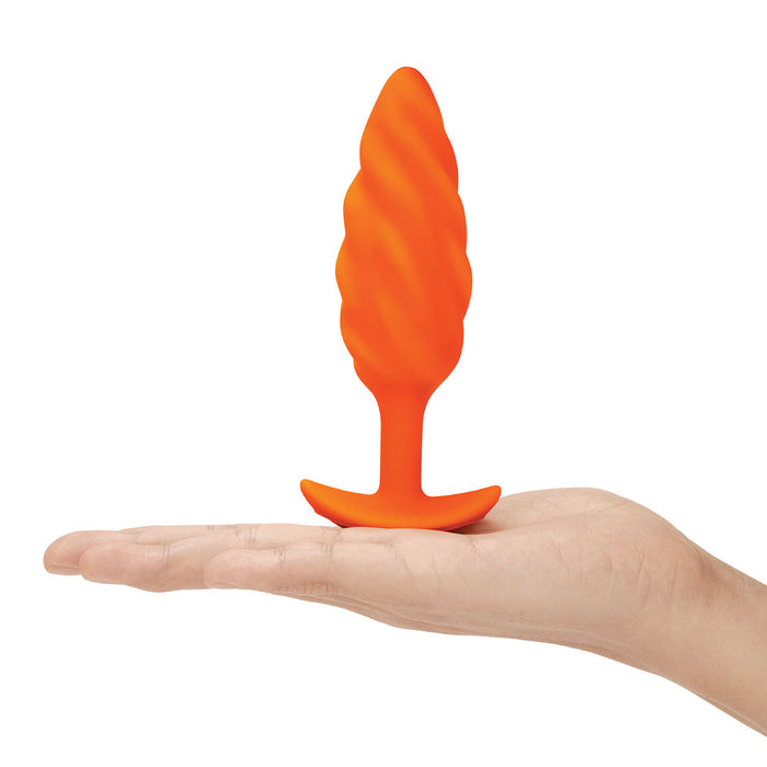 Shop B-Vibe Texture Plug Swirl Orange (Medium) | Anal Toys Category Intimates Adult Boutique