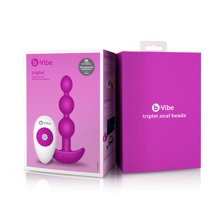 B-Vibe Triplet Beads - Fuchsia Intimates Adult Boutique