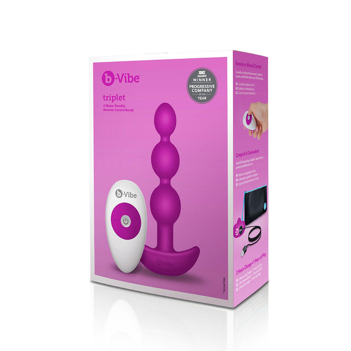 B-Vibe Triplet Beads - Fuchsia Intimates Adult Boutique