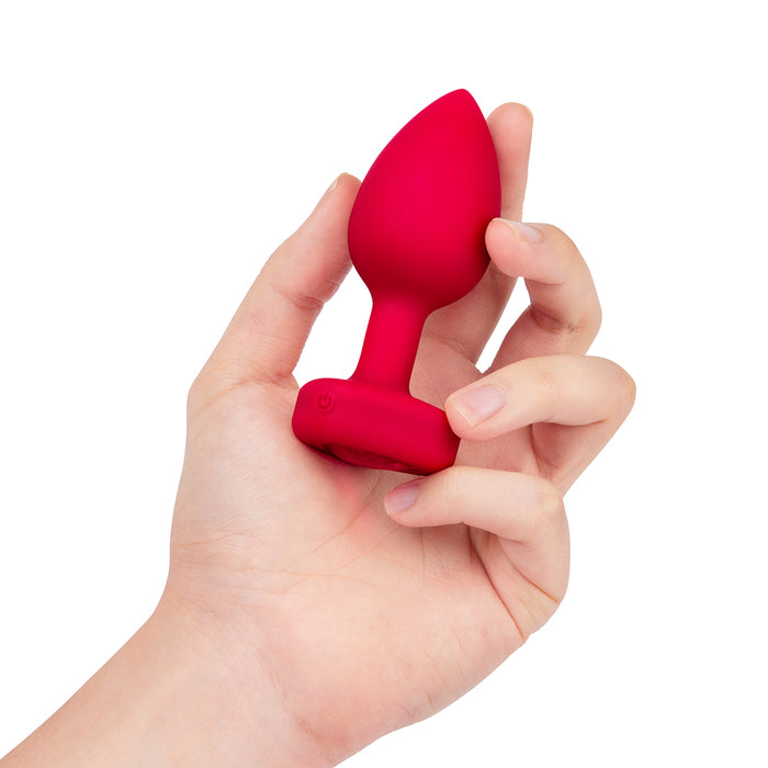B-Vibe Vibrating Heart Plug Medium/Large - Scarlet Ruby Intimates Adult Boutique