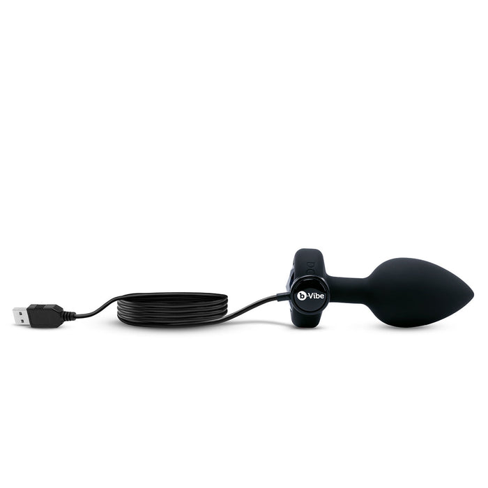 B-Vibe Vibrating Jewel Plug Medium-Large - Black Intimates Adult Boutique