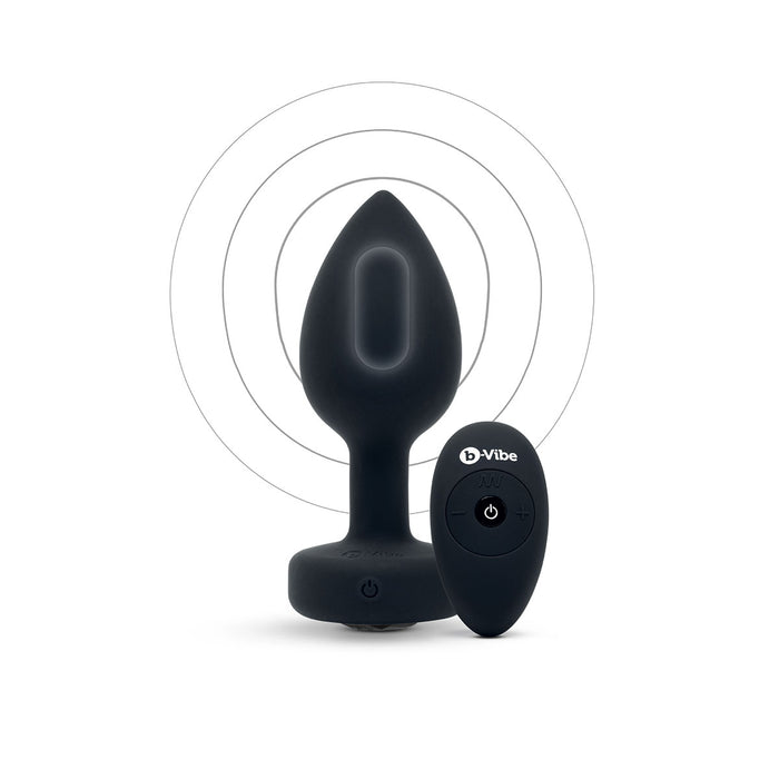 B-Vibe Vibrating Jewel Plug Medium-Large - Black Intimates Adult Boutique