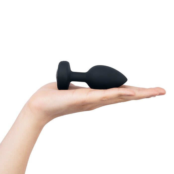 B-Vibe Vibrating Jewel Plug Medium-Large - Black Intimates Adult Boutique