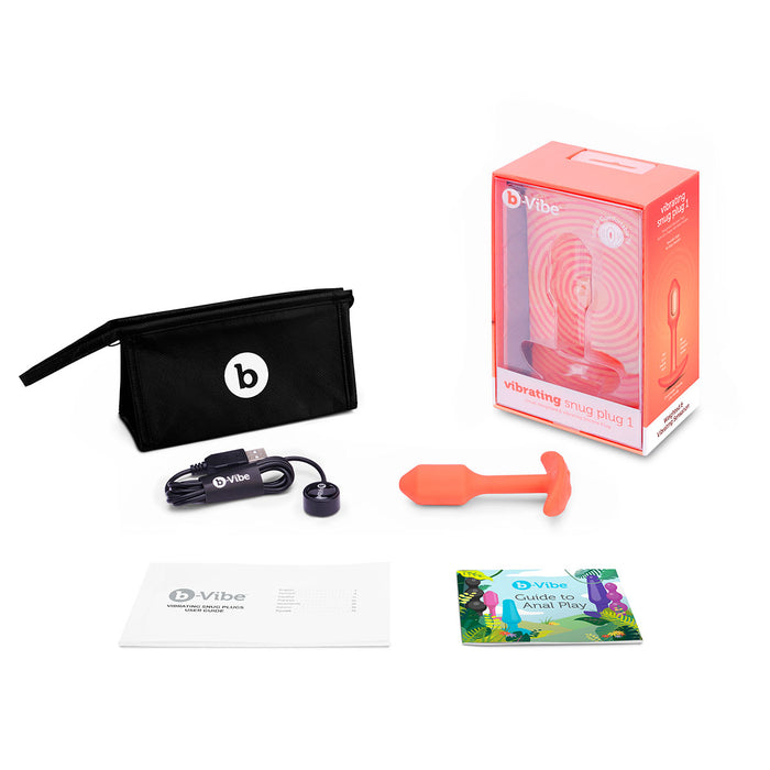 Shop B-Vibe Vibrating Snug Plug 1 | Anal Toys - Orange Intimates Adult Boutique