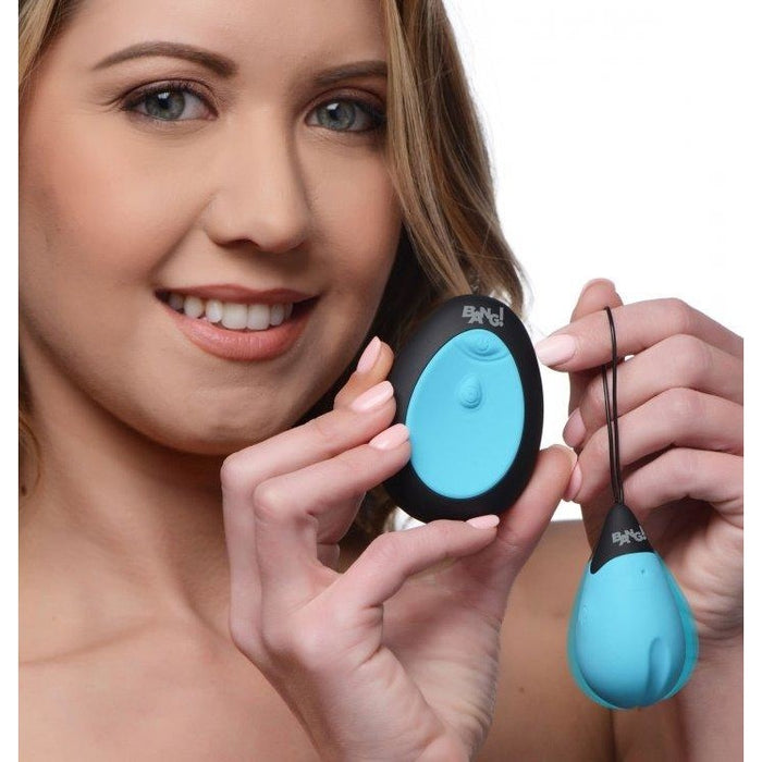 10x Vibrating Silicone Egg w/ Remote Control - Blue | Women's Sextoys Intimates Adult Boutique