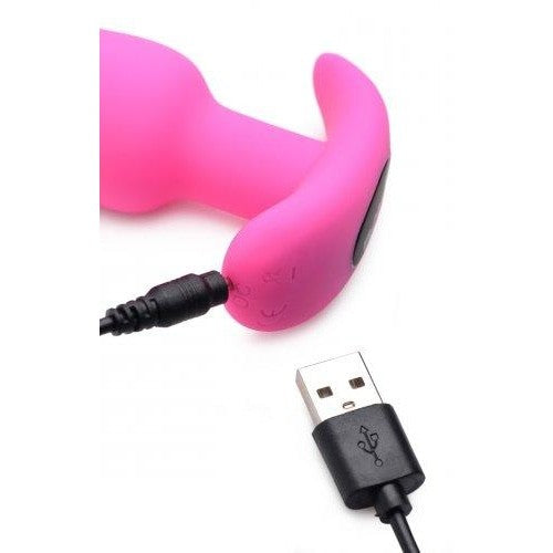 21x Vibrating Silicone Butt Plug with Remote Control | Pink Anal Toy Intimates Adult Boutique