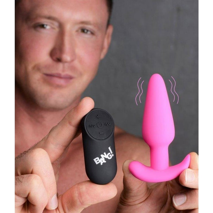 21x Vibrating Silicone Butt Plug with Remote Control | Pink Anal Toy Intimates Adult Boutique