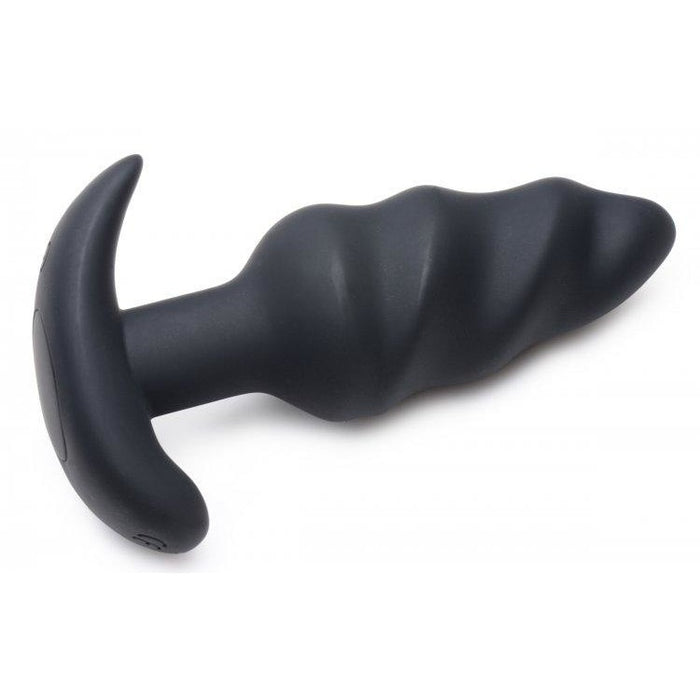 21x Vibrating Silicone Swirl Butt Plug with Remote Control - Anal Toy Intimates Adult Boutique