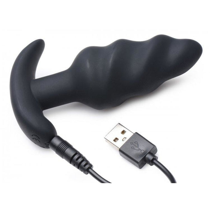 21x Vibrating Silicone Swirl Butt Plug with Remote Control - Anal Toy Intimates Adult Boutique