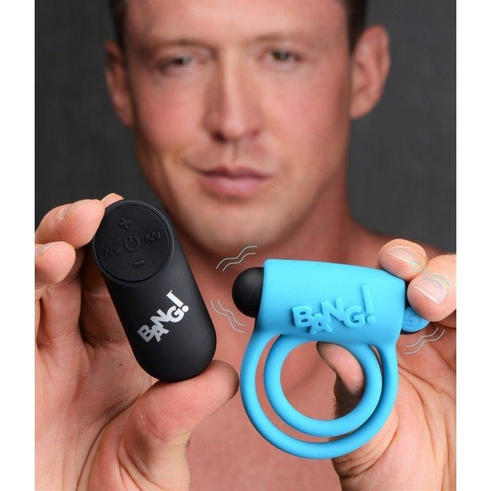 Silicone Cock Ring & Bullet - Blue Remote Control | Sextoys for Couple Intimates Adult Boutique