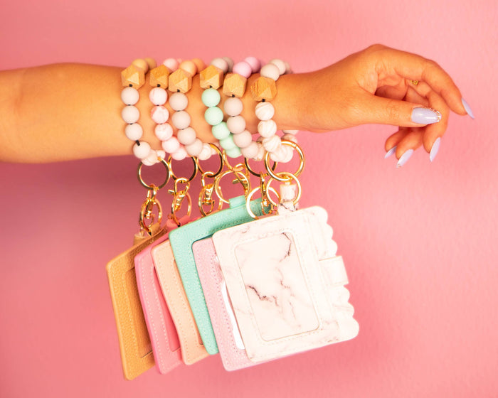 Beaded Bracelet Card Holder with Tassel