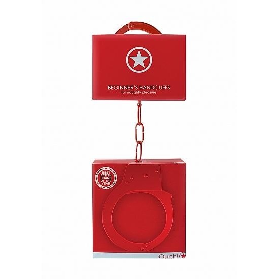 Red Beginner's Handcuffs for Fetish Play Intimates Adult Boutique