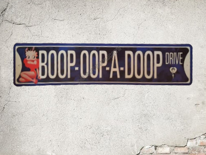 betty boop sign boop oop a doop drive metal street sign 50s diner decor