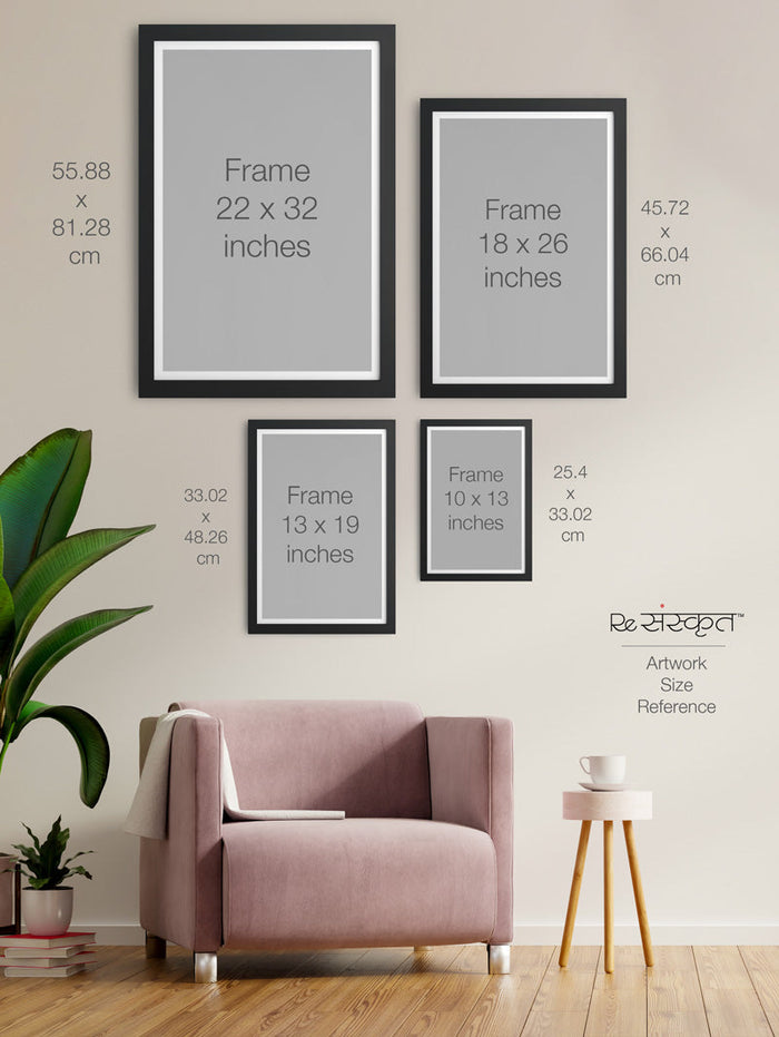 Birds wishing peace Sanskrit - Wall Frame