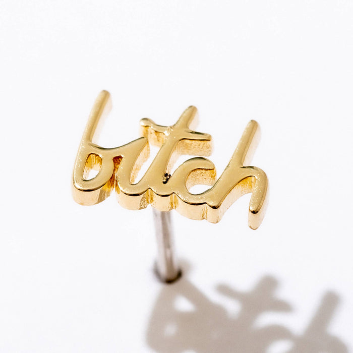 Bitch Swear Stud Earrings - Sterling Silver or Gold Plated