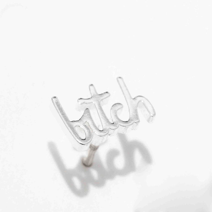 Bitch Swear Stud Earrings - Sterling Silver or Gold Plated