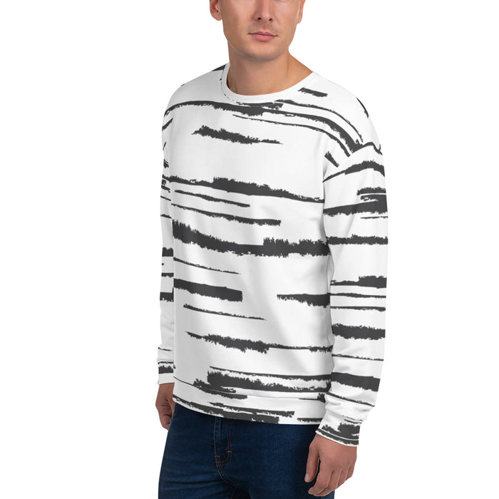 Black and White Sweatshirt - Abstract Lines - Bloom Seventy Seven