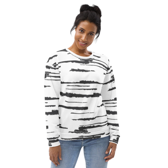 Black and White Sweatshirt - Abstract Lines - Bloom Seventy Seven