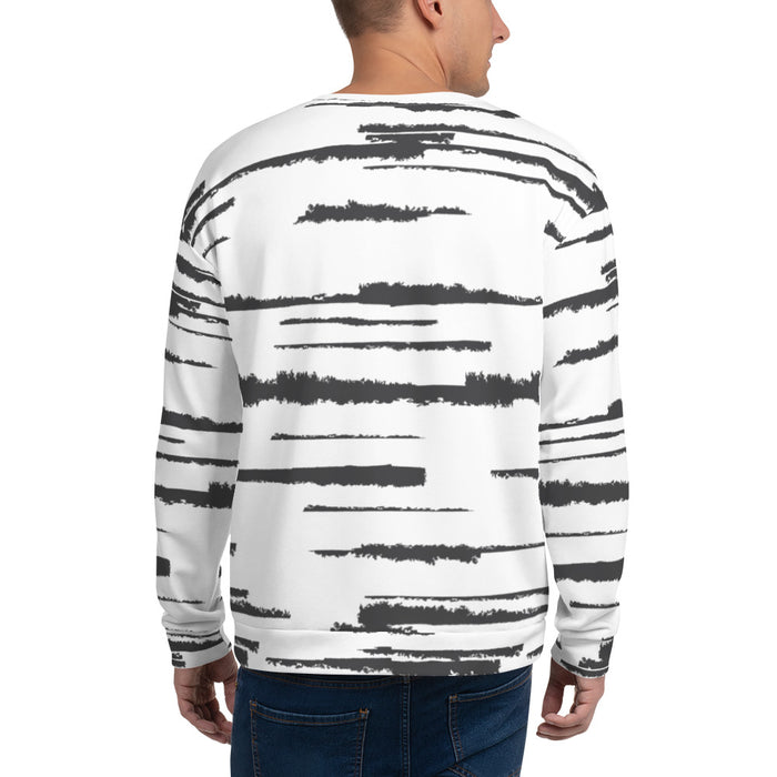 Black and White Sweatshirt - Abstract Lines - Bloom Seventy Seven