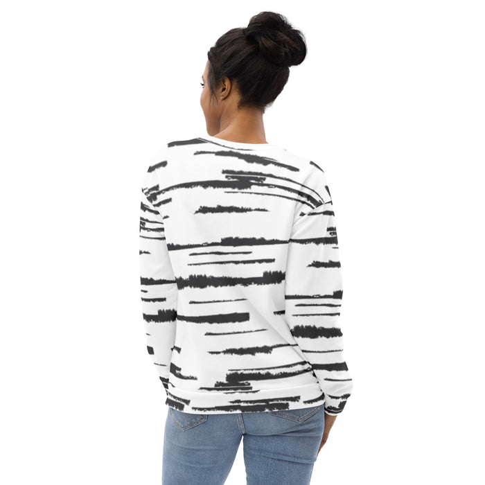 Black and White Sweatshirt - Abstract Lines - Bloom Seventy Seven