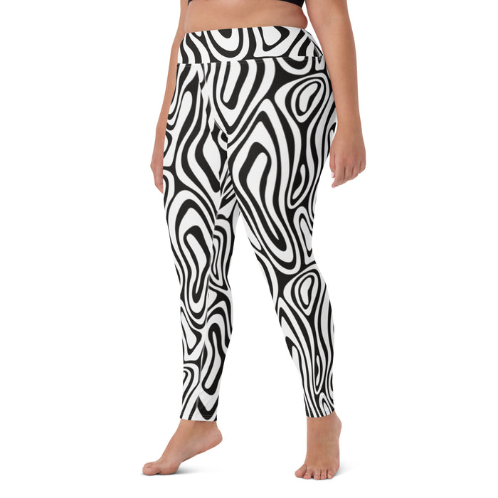 Black and White Yoga Leggings - Bloom Seventy Seven