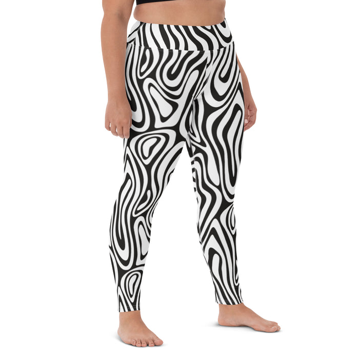 Black and White Yoga Leggings - Bloom Seventy Seven