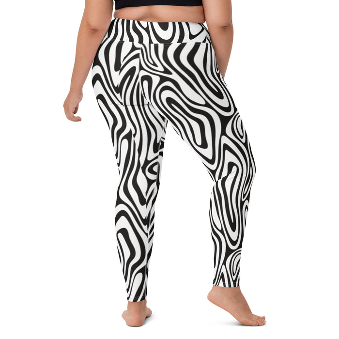 Black and White Yoga Leggings - Bloom Seventy Seven