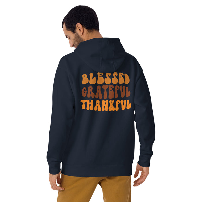 Blessed Grateful Thankful Unisex Hoodie - Bloom Seventy Seven