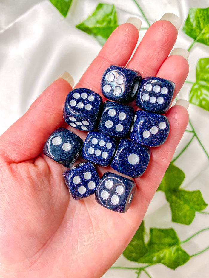 Blue Goldstone Dice