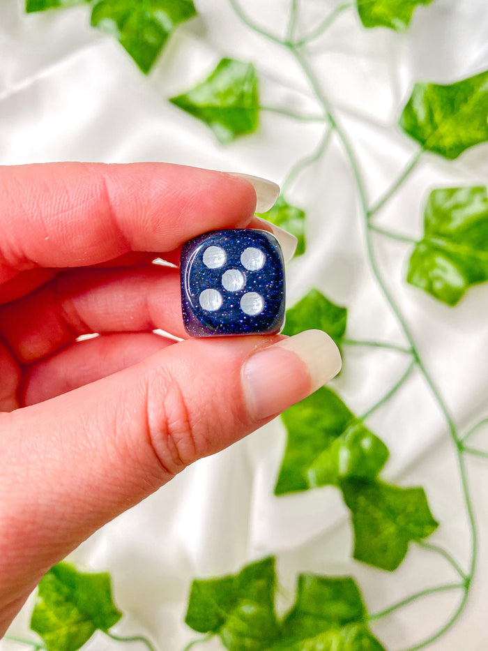 Blue Goldstone Dice