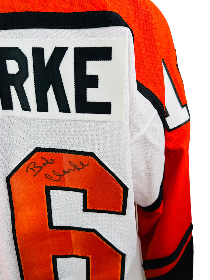 BOBBY CLARKE PHILADELPHIA FLYERS RETRO 2000'S AUTHENTIC CCM SIGNED JERSEY ADULT XL