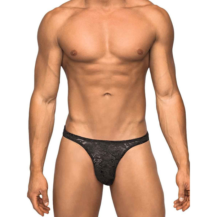 Bong Thong Stretch Lace Black Large- Xl Intimates Adult Boutique