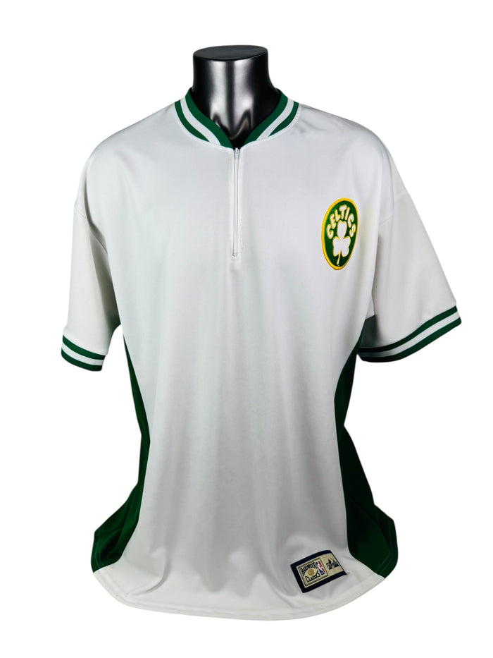 BOSTON CELTICS RETRO 2000'S HARDWOOD CLASSICS MAJESTIC WARM-UP SNAP-UP JACKET ADULT XL