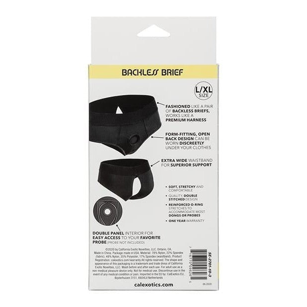Boundless Backless Brief Harness Black L/XL | Couples Sextoys Intimates Adult Boutique
