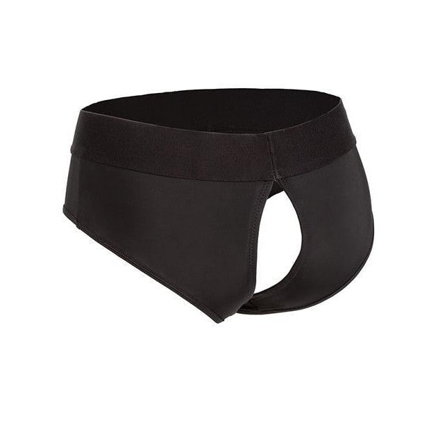 Boundless Backless Brief S-m Harness Black Intimates Adult Boutique