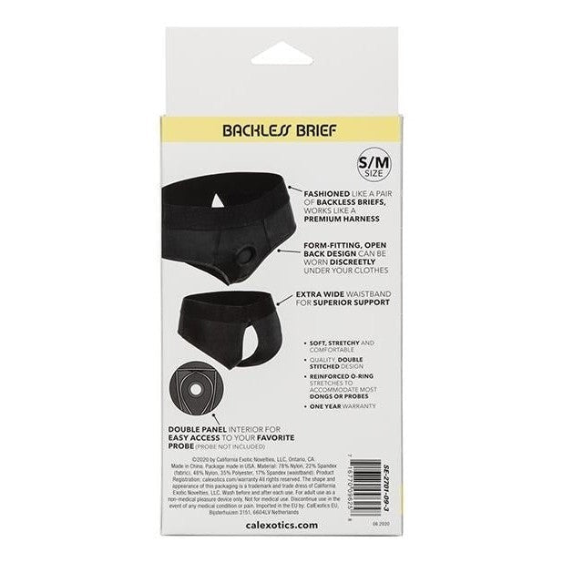 Boundless Backless Brief S-m Harness Black Intimates Adult Boutique