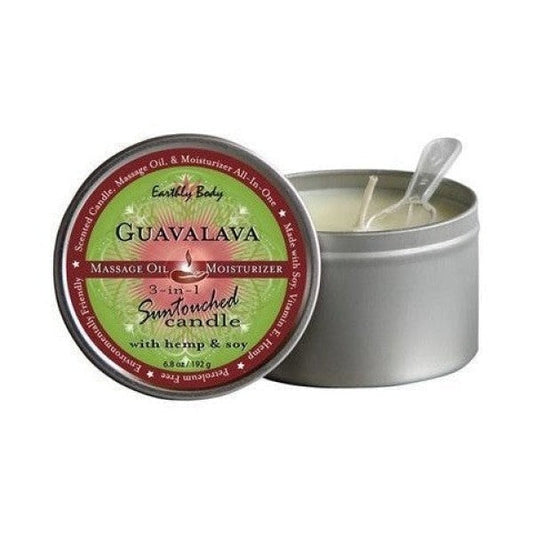 Natural 3-in-1 Guavalava Massage Candle 6oz  Intimates Adult Boutique