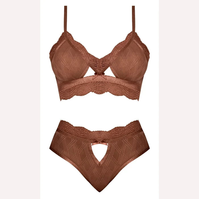 Caramel Kiss Bralette & G- Panty Caramel 2xl Intimates Adult Boutique