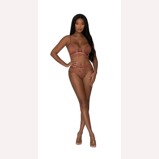 Caramel Kiss Bralette & G- Panty Caramel S/m Intimates Adult Boutique