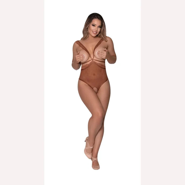 Caramel Kiss Cupless Teddy Caramel S/m Intimates Adult Boutique