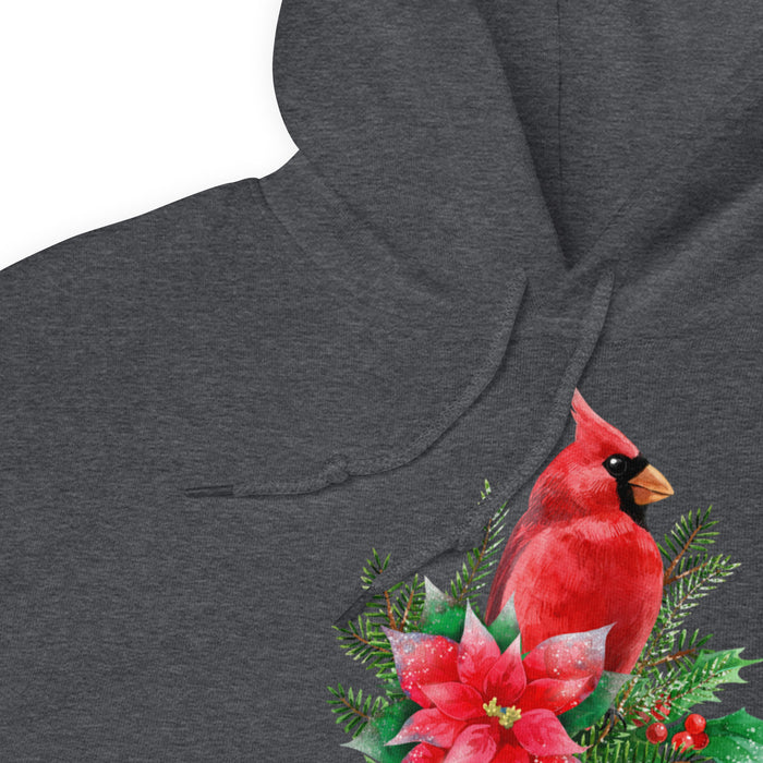 Cardinal Blessings With Poinsettia Christmas Women's Hoodie