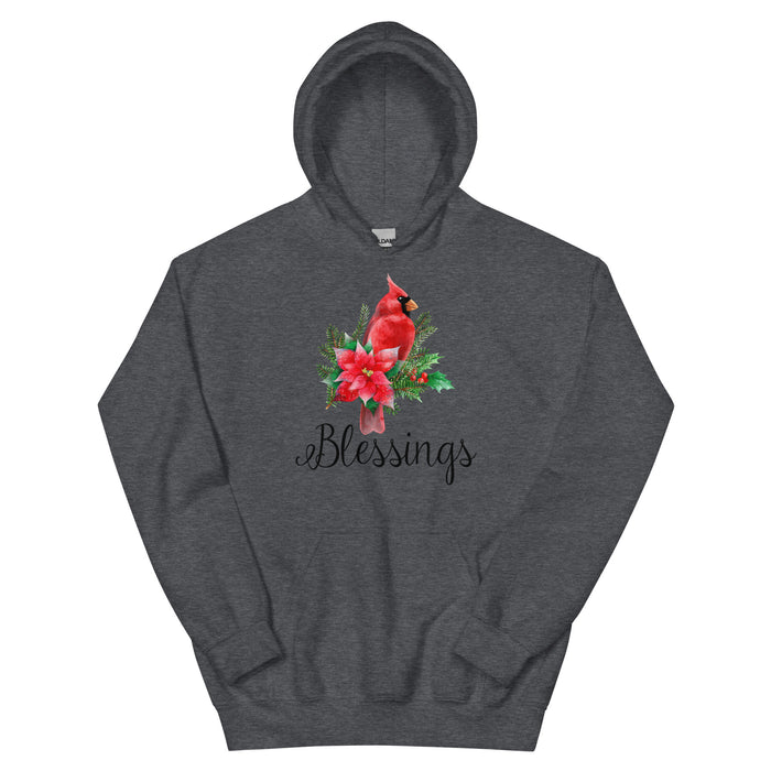 Cardinal Blessings With Poinsettia Christmas Women's Hoodie