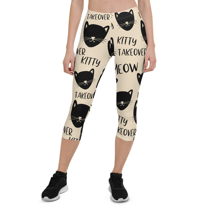 Cat Print Capri Leggings - Bloom Seventy Seven