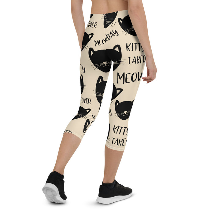Cat Print Capri Leggings - Bloom Seventy Seven