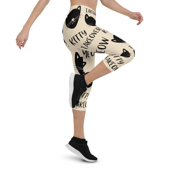 Cat Print Capri Leggings - Bloom Seventy Seven